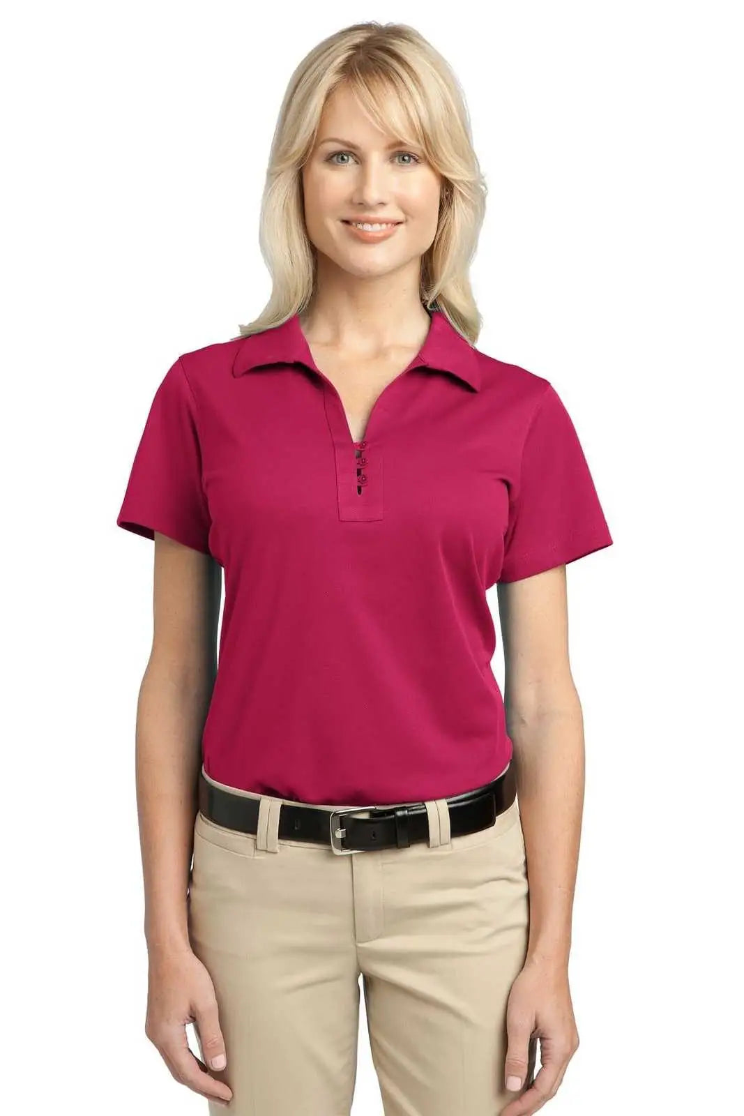 Port Authority L527 Ladies Tech Pique Polo - Raspberry Pink