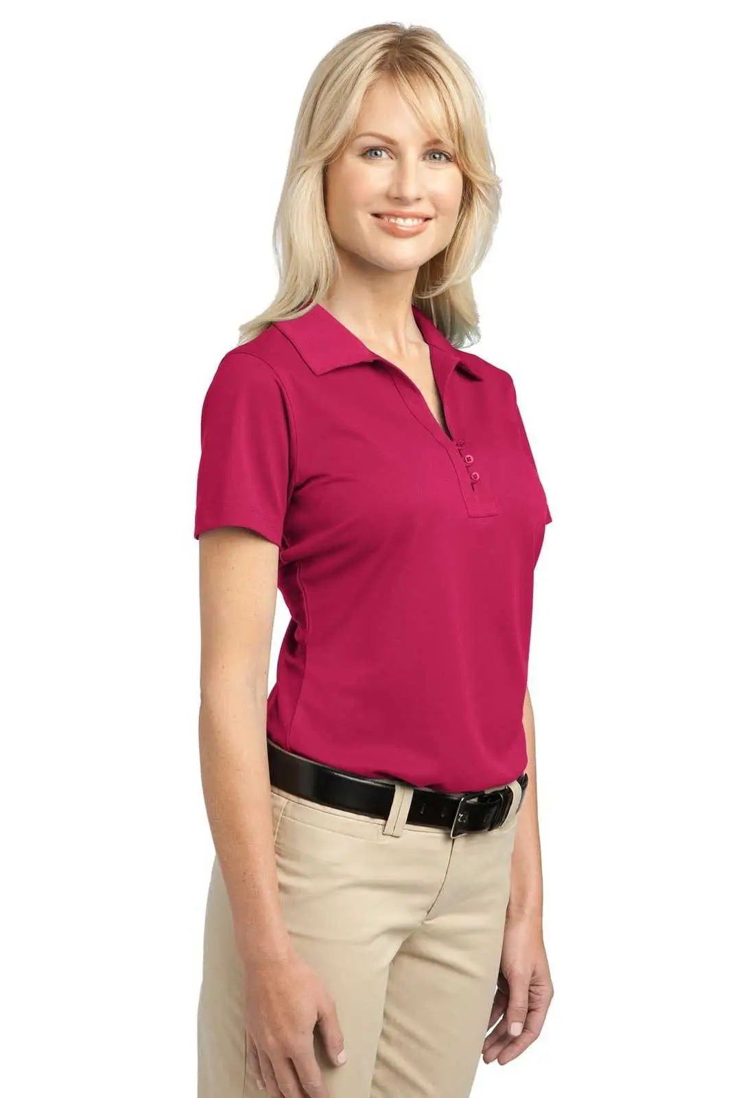 Port Authority L527 Ladies Tech Pique Polo - Raspberry Pink