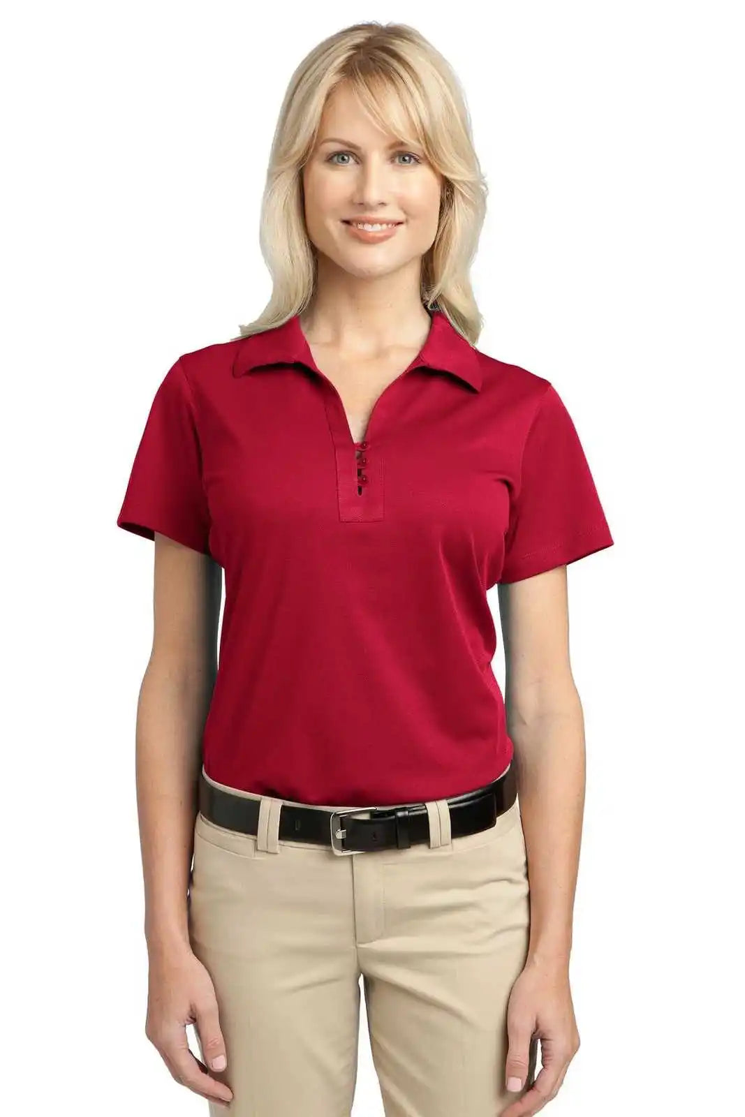Port Authority L527 Ladies Tech Pique Polo - Rich Red