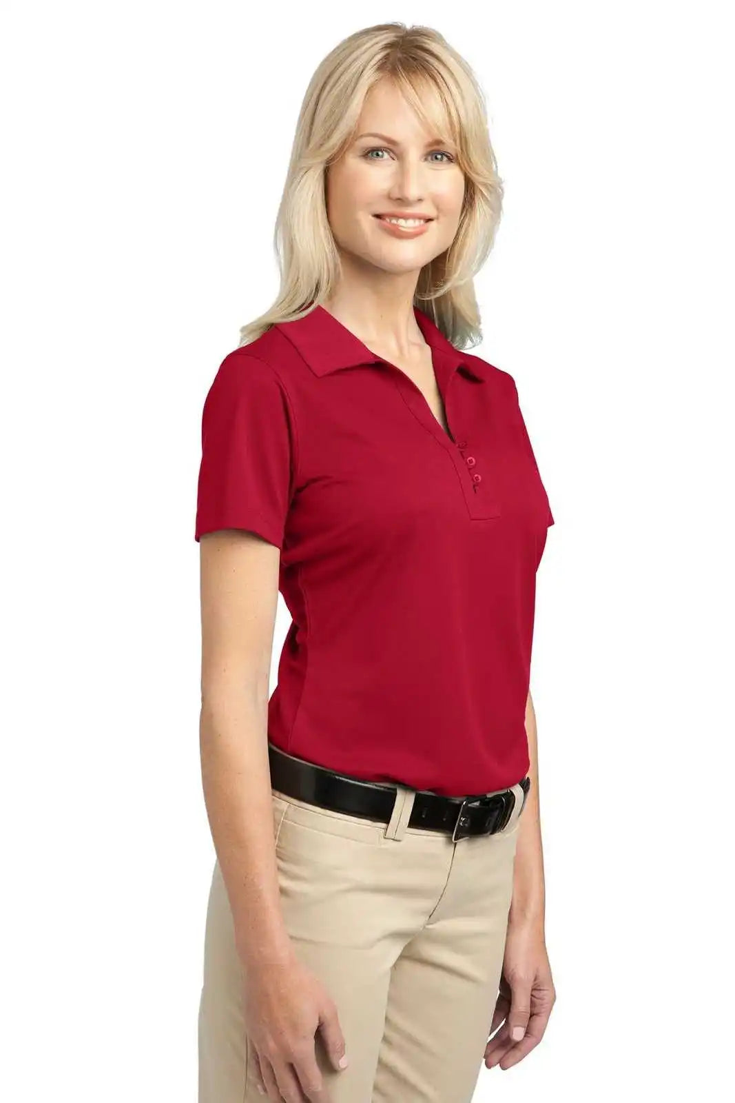 Port Authority L527 Ladies Tech Pique Polo - Rich Red