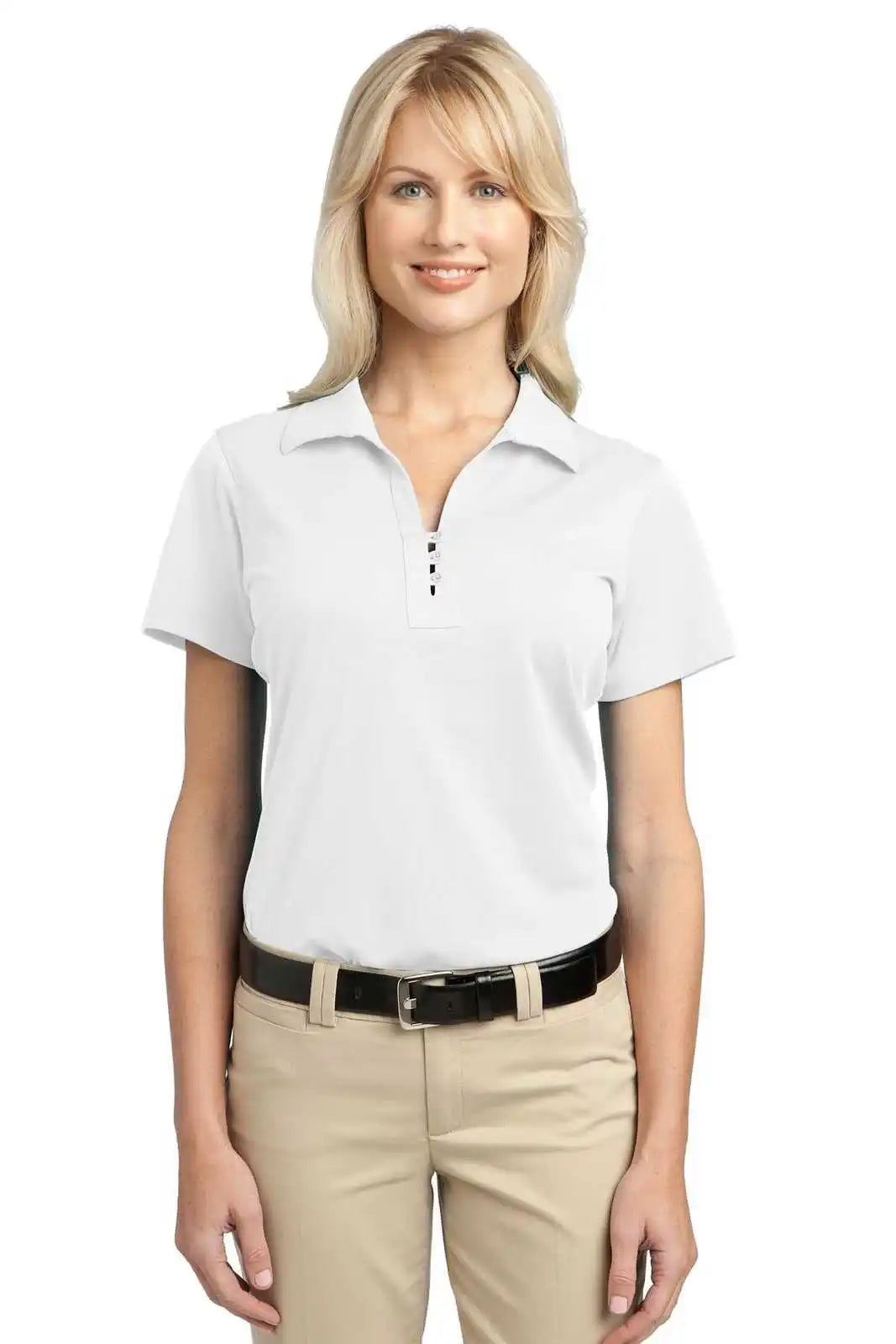 Port Authority L527 Ladies Tech Pique Polo - White