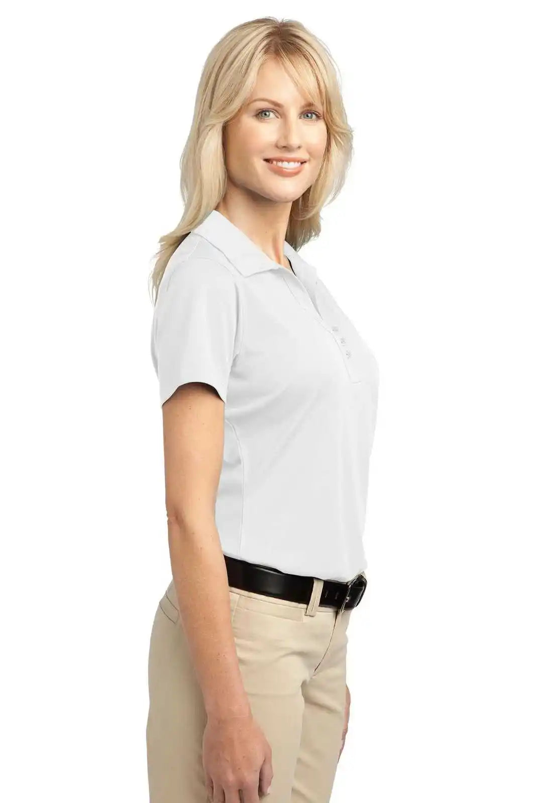 Port Authority L527 Ladies Tech Pique Polo - White
