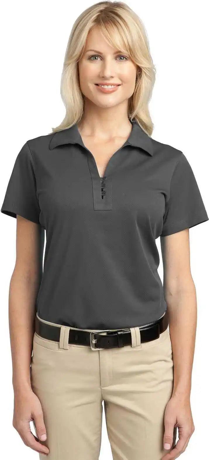 Port Authority L527 Women’s Tech Pique Polo - Grey Smoke