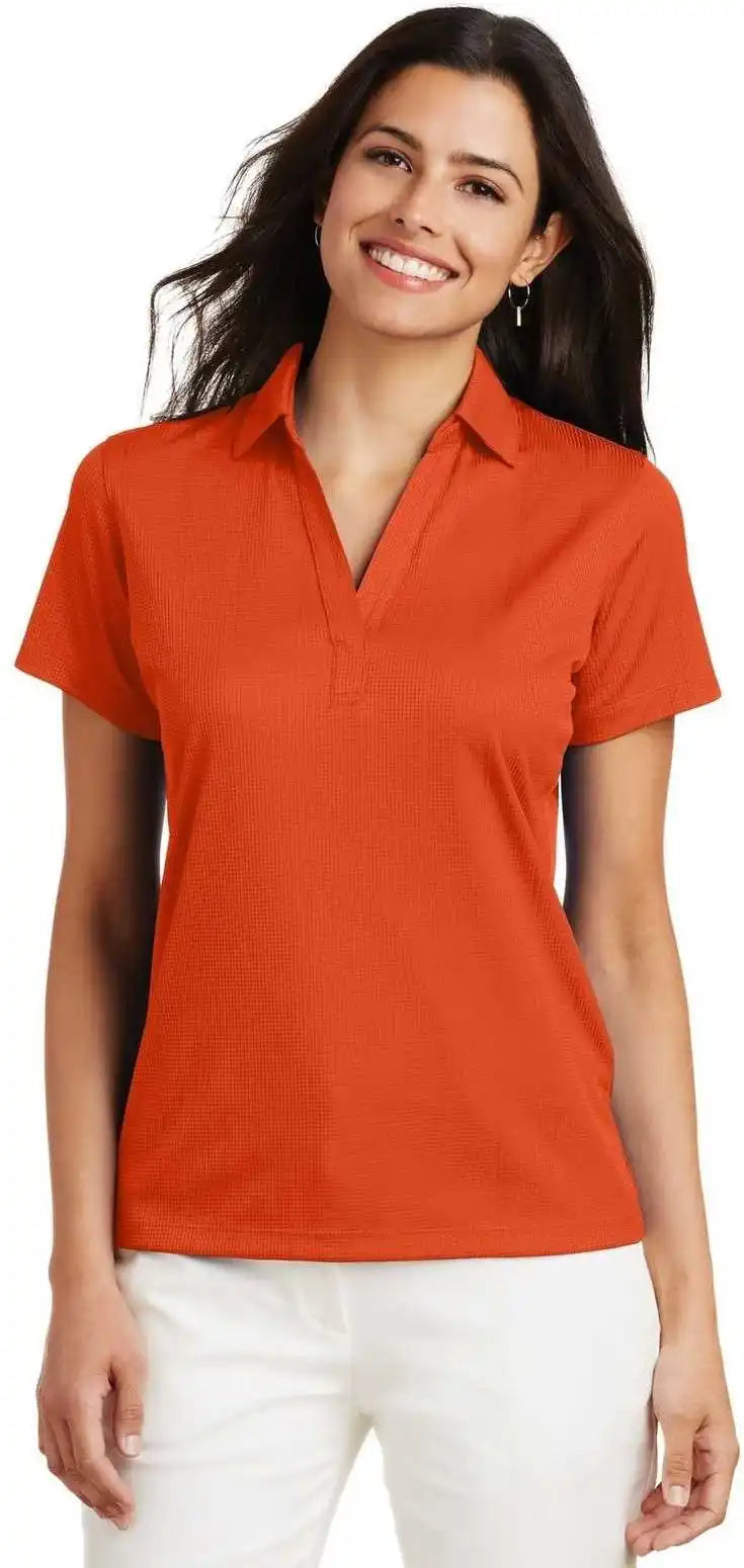 Port Authority L528 Ladies Performance Fine Jacquard Polo Autumn Orange