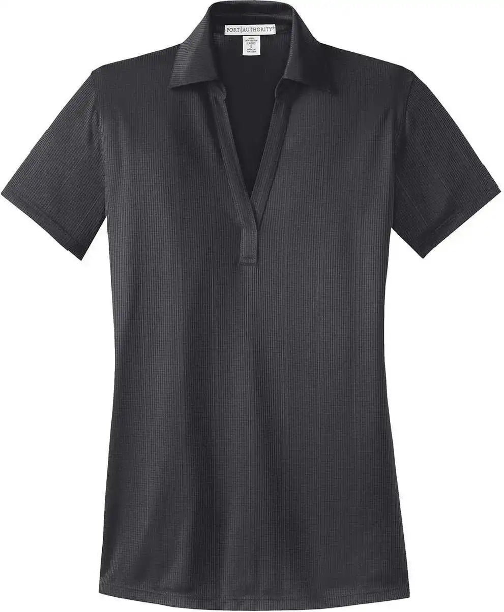Port Authority L528 Ladies Performance Fine Jacquard Polo Gray Smoke