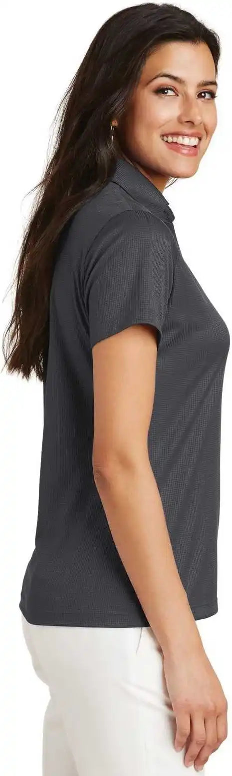 Port Authority L528 Ladies Performance Fine Jacquard Polo Gray Smoke