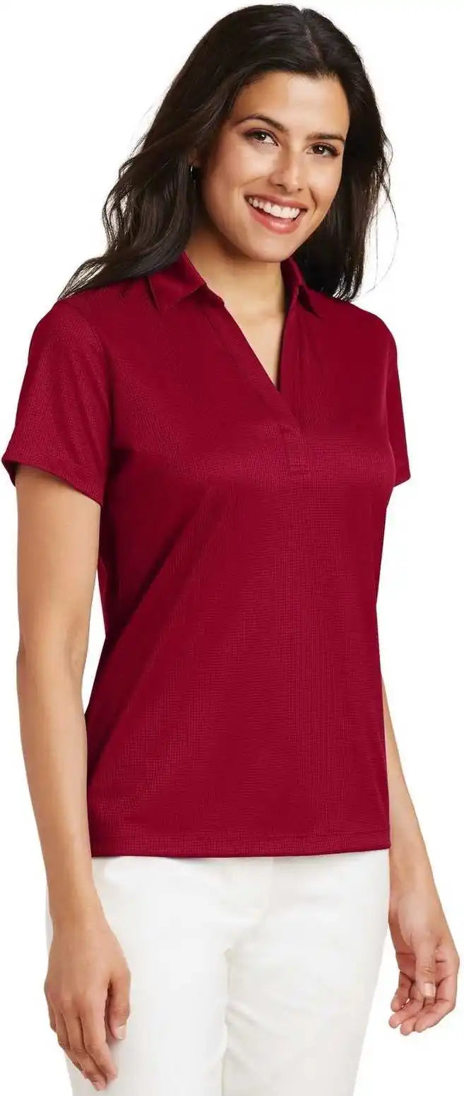 Port Authority L528 Ladies Performance Fine Jacquard Polo Rich Red
