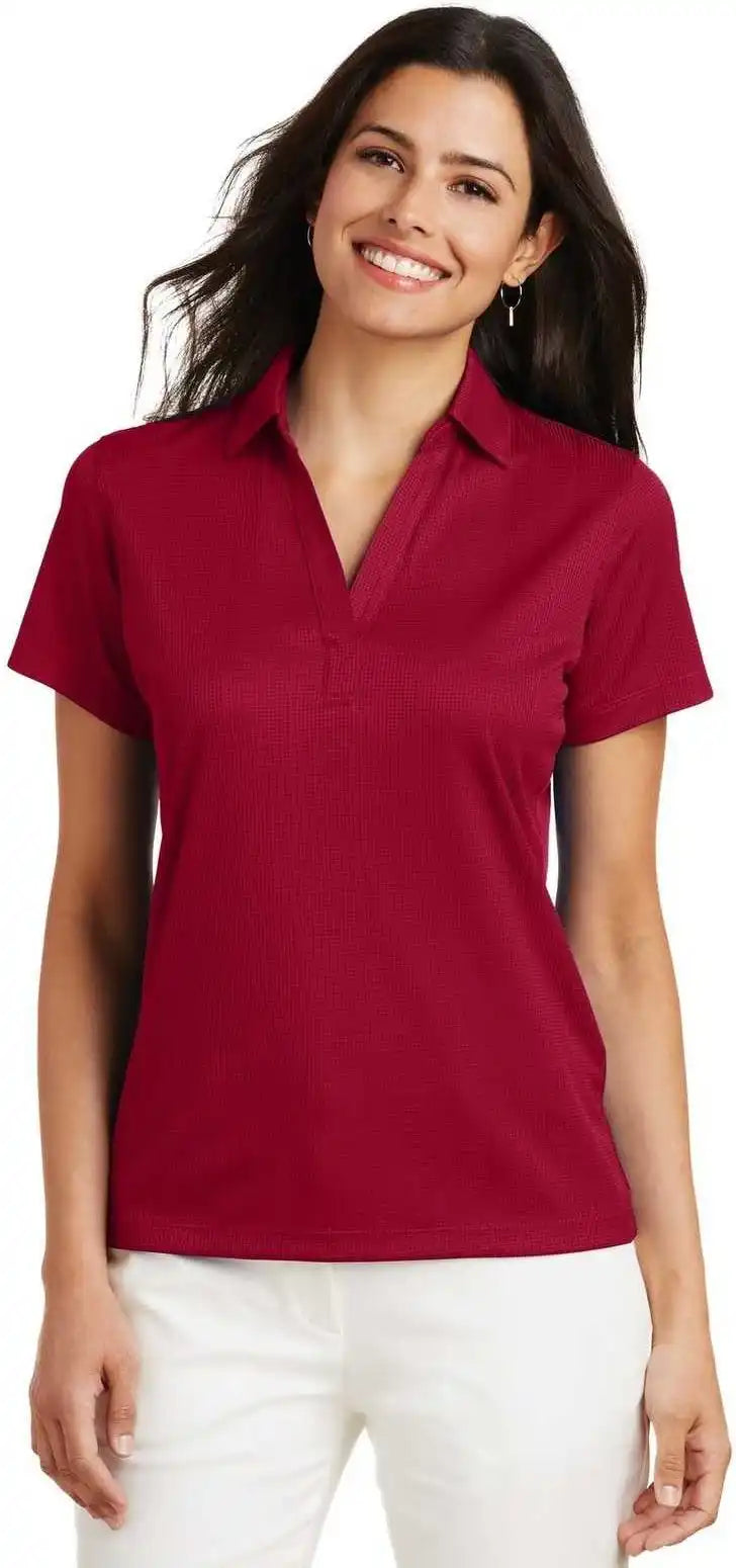 Port Authority L528 Ladies Performance Fine Jacquard Polo Rich Red