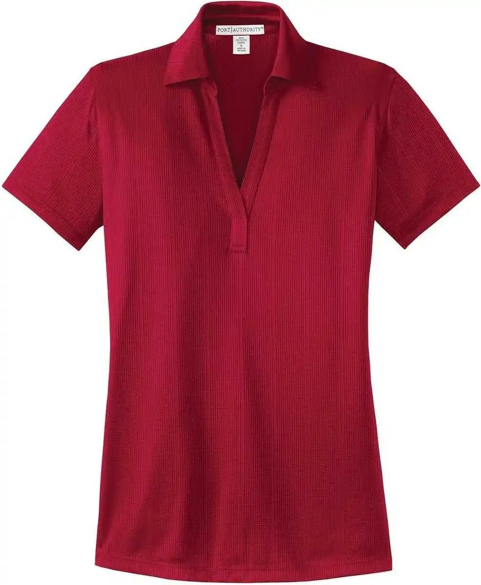 Port Authority L528 Ladies Performance Fine Jacquard Polo Rich Red