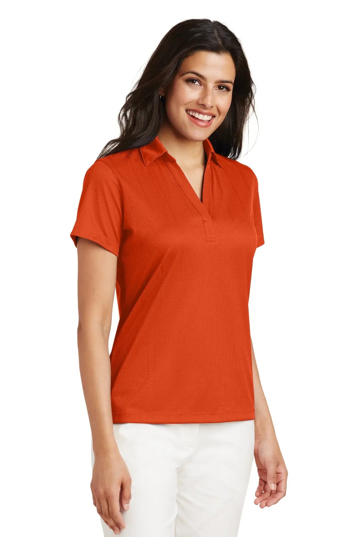 Port Authority L528 Women’s Performance Fine Jacquard Polo - Autumn Orange