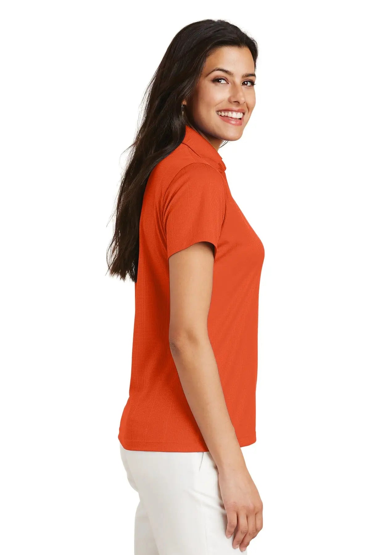 Port Authority L528 Women’s Performance Fine Jacquard Polo - Autumn Orange