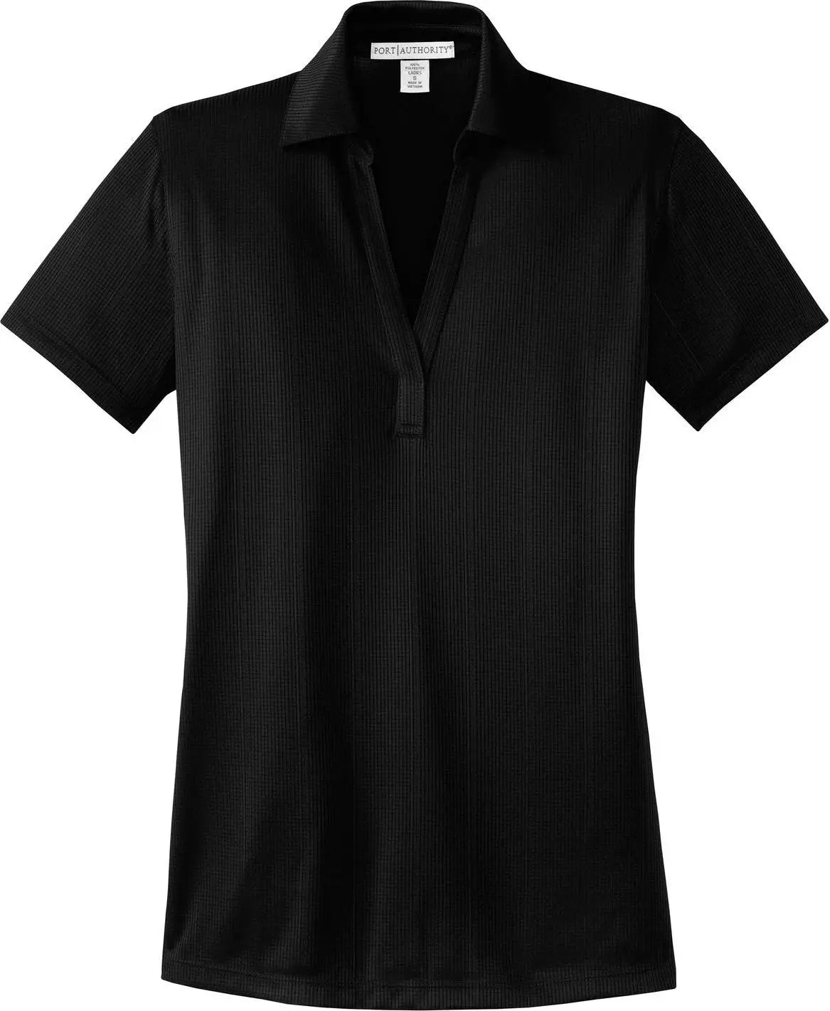 Port Authority L528 Women’s Performance Fine Jacquard Polo - Black