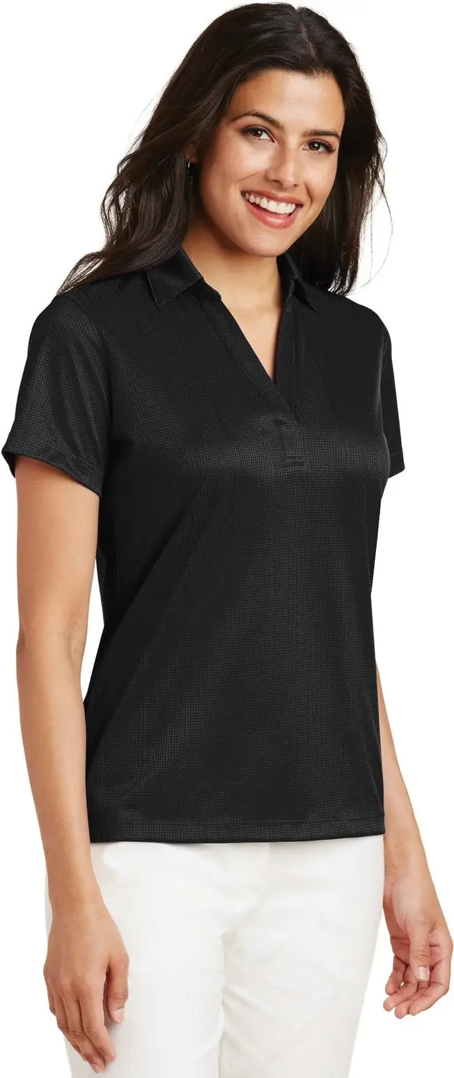 Port Authority L528 Women’s Performance Fine Jacquard Polo - Black