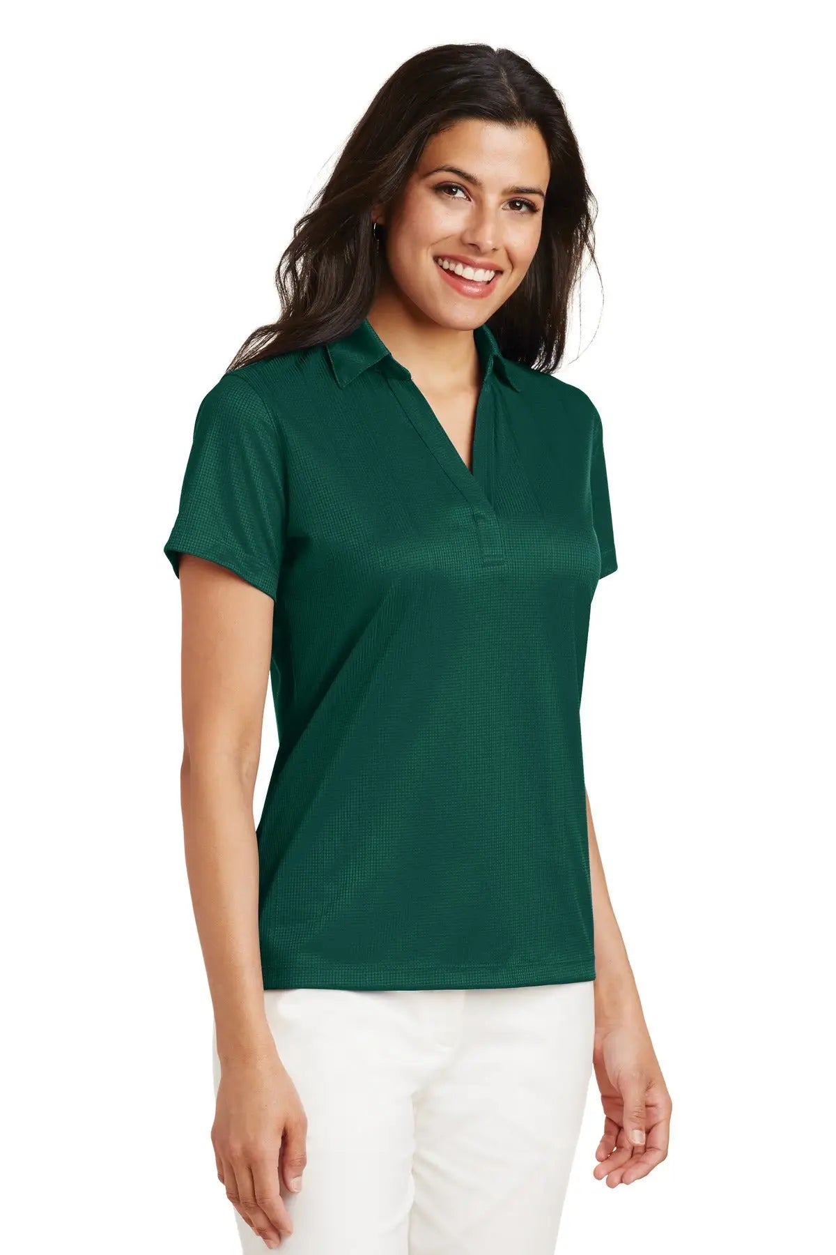 Port Authority L528 Women’s Performance Fine Jacquard Polo - Green Glen