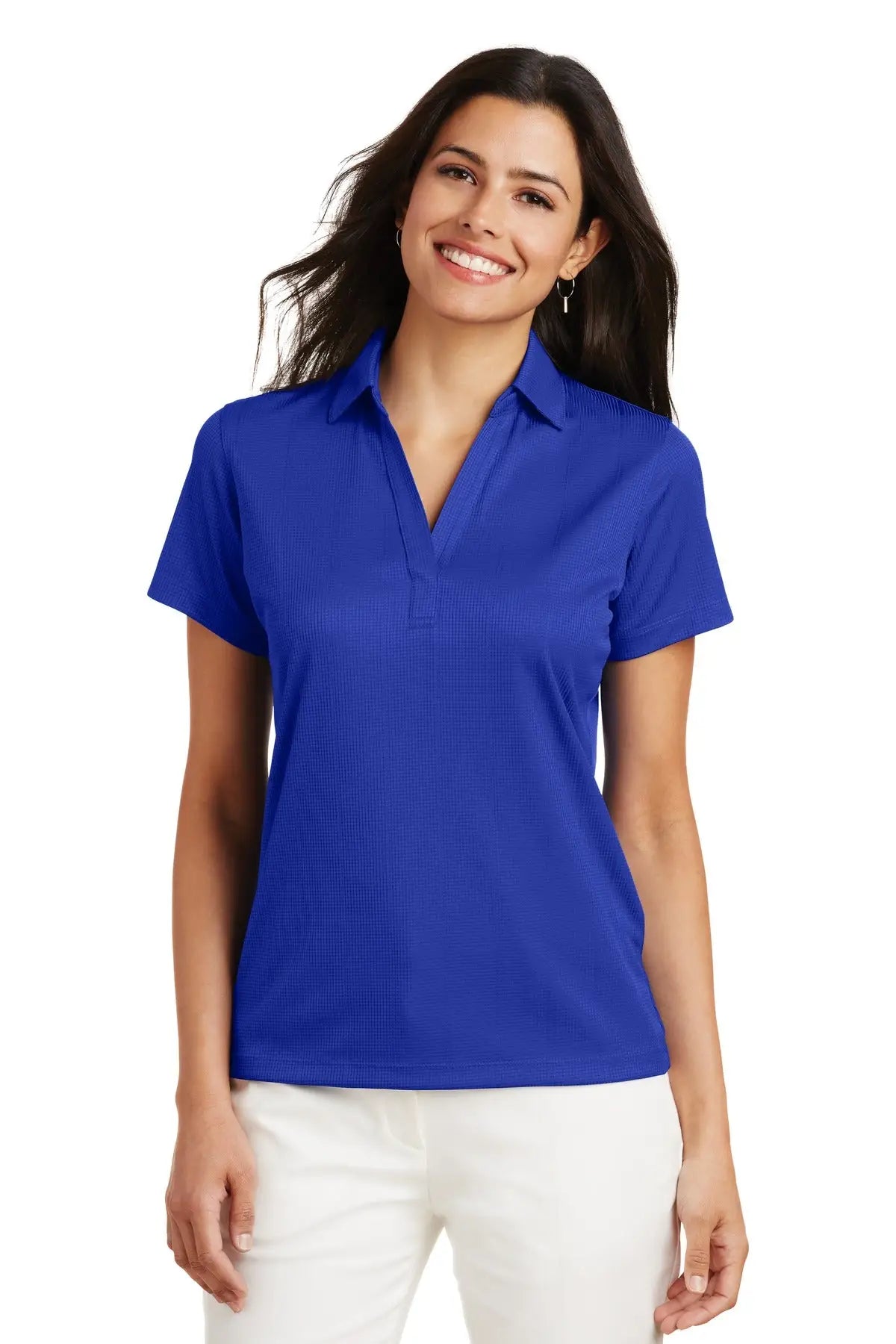Port Authority L528 Women’s Performance Fine Jacquard Polo - Hyper Blue - Ladies Xs
