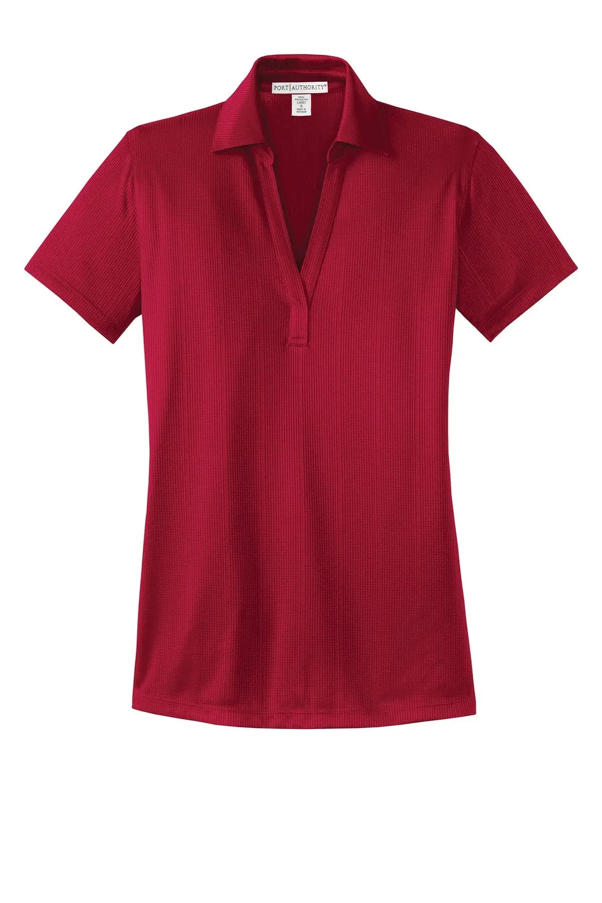 Port Authority L528 Women’s Performance Fine Jacquard Polo - Rich Red