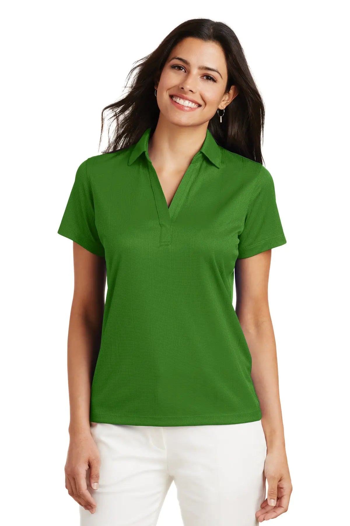 Port Authority L528 Women’s Performance Fine Jacquard Polo - Vine Green - Ladies Xs