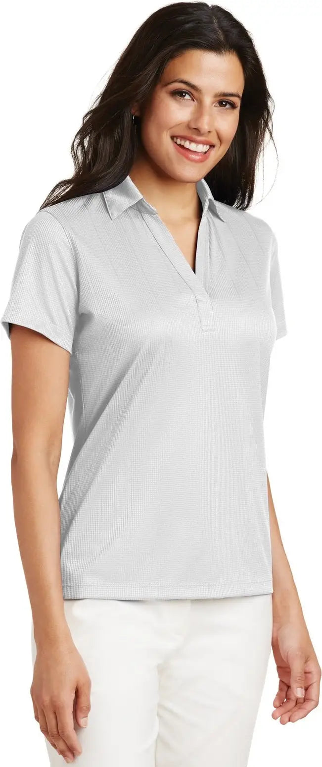 Port Authority L528 Women’s Performance Fine Jacquard Polo - White