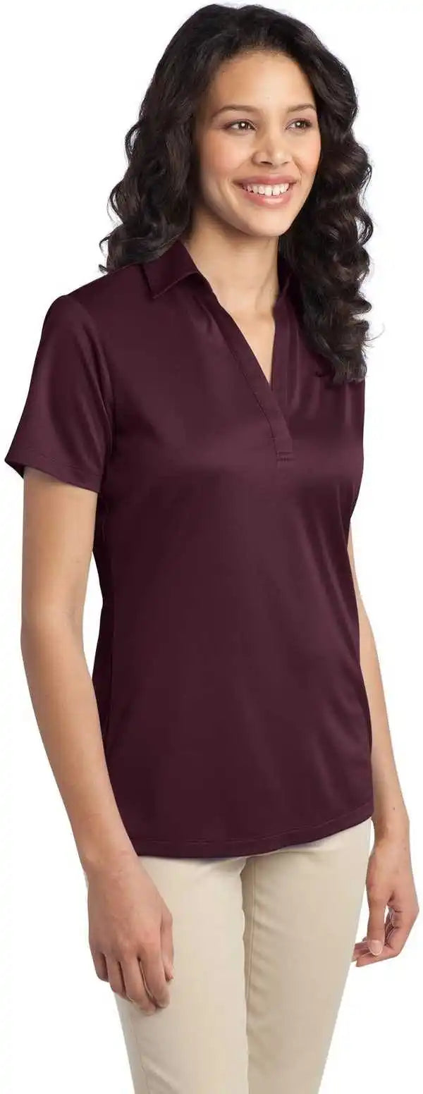 Port Authority L540 Ladies Silk Touch Performance Polo Maroon