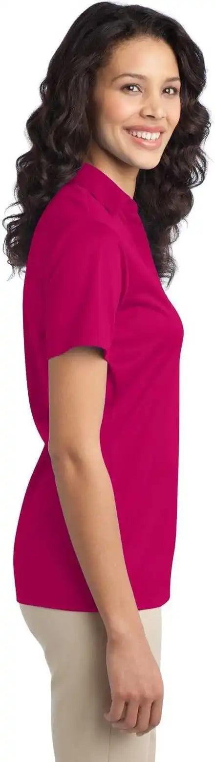 Port Authority L540 Ladies Silk Touch Performance Polo - Pink Raspberry
