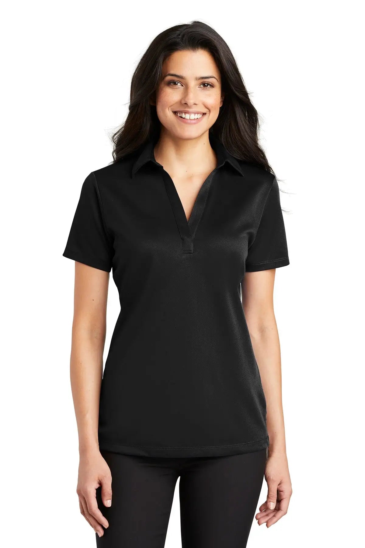 Port Authority L540 Women’s Silk Touch Performance Polo - Black - Ladies Xs