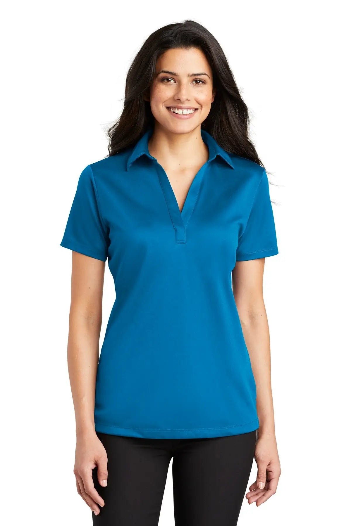 Port Authority L540 Women’s Silk Touch Performance Polo - Brilliant Blue - Ladies Xs
