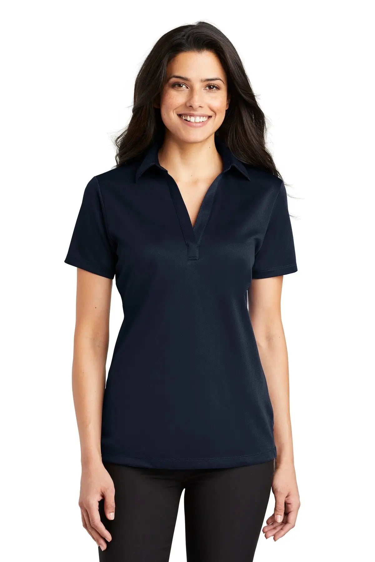 Port Authority L540 Women’s Silk Touch Performance Polo - Navy - Ladies Xs