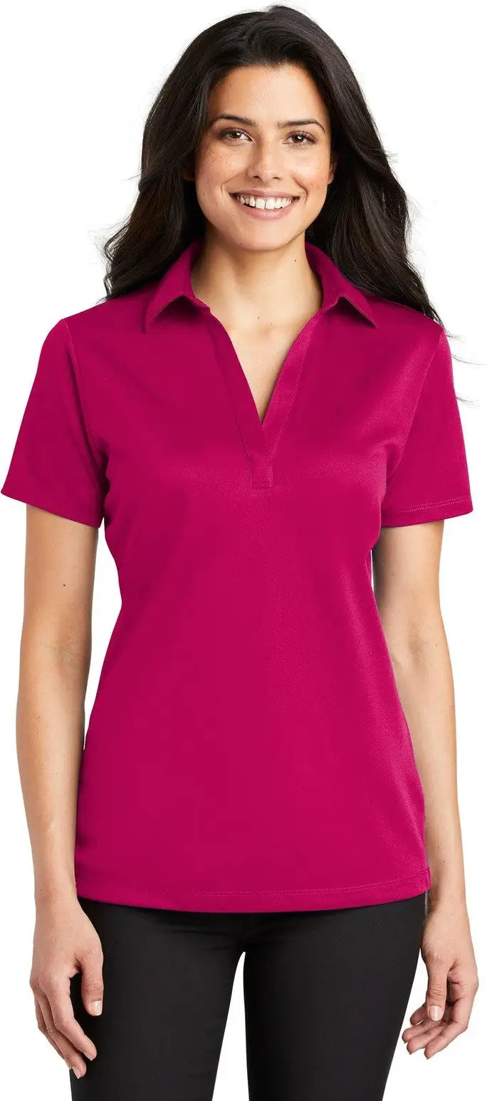 Port Authority L540 Women’s Silk Touch Performance Polo - Pink Raspberry - Ladies Xs