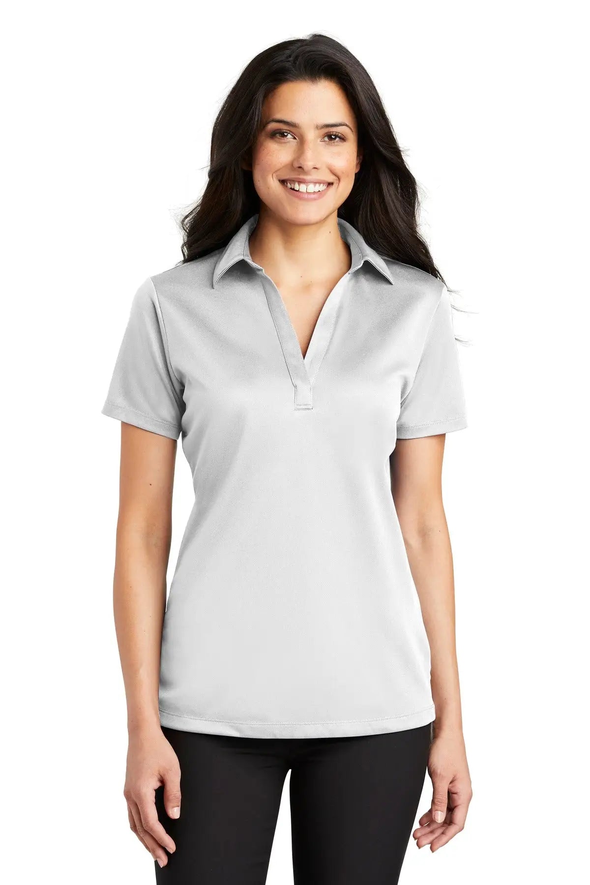 Port Authority L540 Women’s Silk Touch Performance Polo - White - Ladies Xs