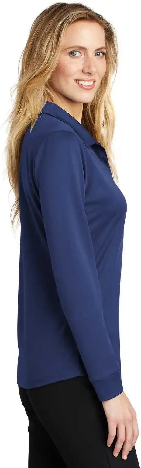Port Authority L540ls Ladies Silk Touch Performance Long Sleeve Polo - Royal