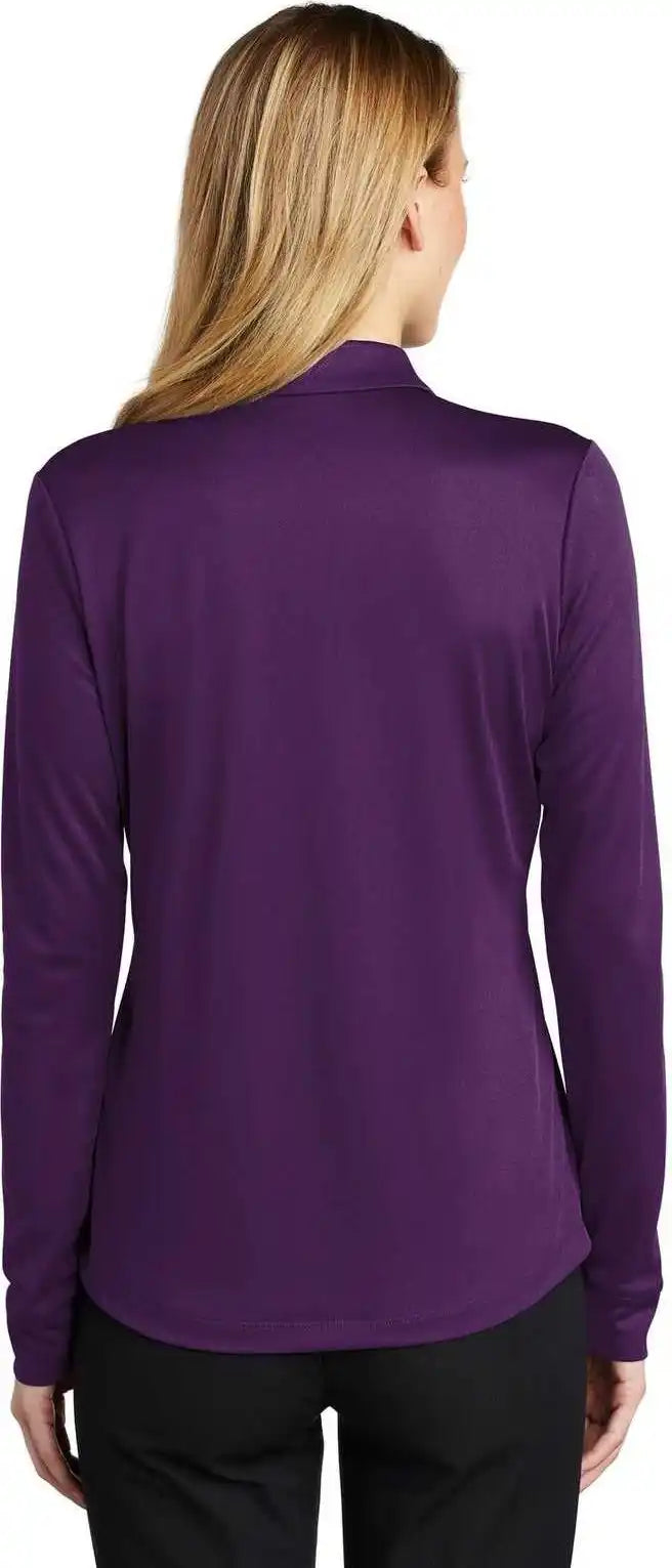 Port Authority L540ls Ladies Silk Touch Performance Long Sleeve Polo - Bright Purple