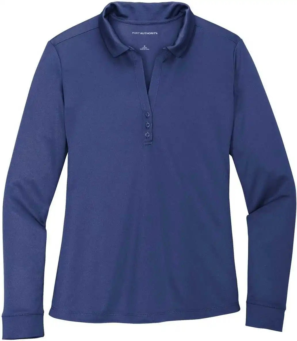 Port Authority L540ls Ladies Silk Touch Performance Long Sleeve Polo - Royal