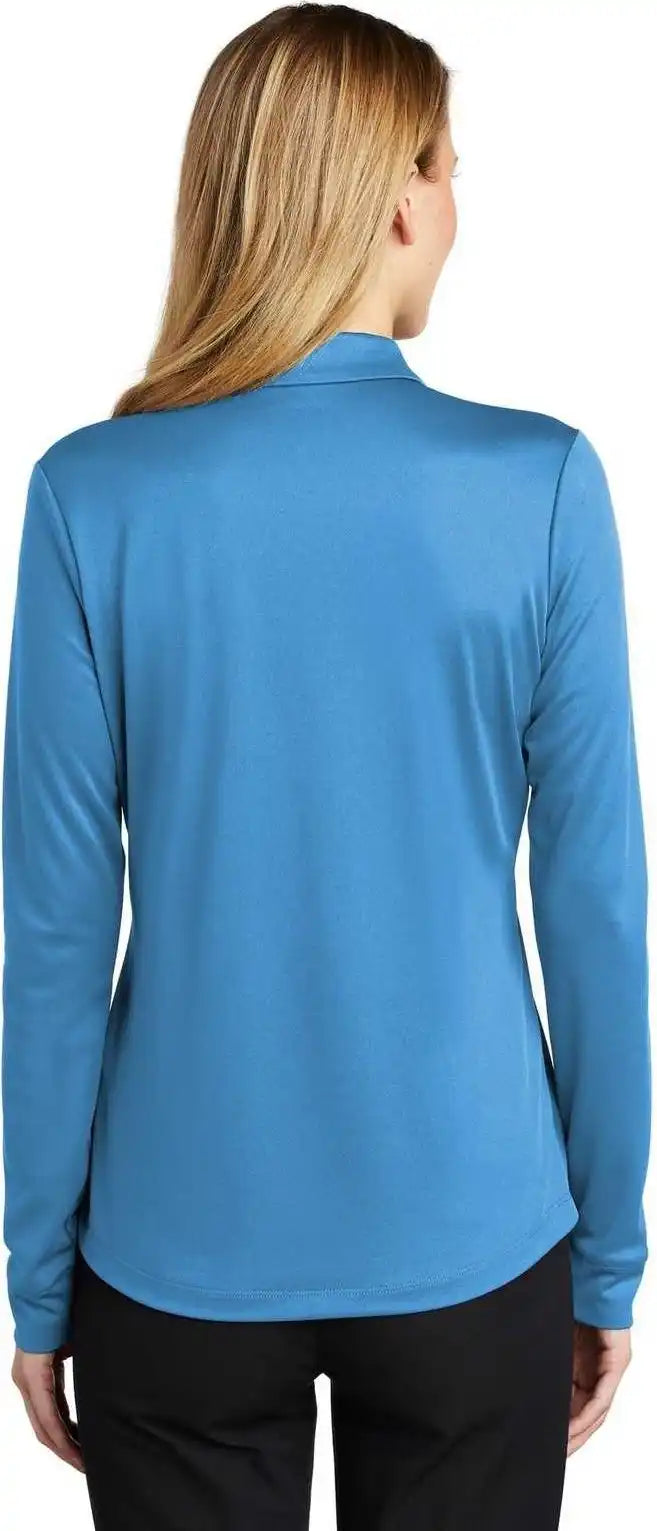 Port Authority L540ls Ladies Silk Touch Performance Long Sleeve Polo - Carolina Blue