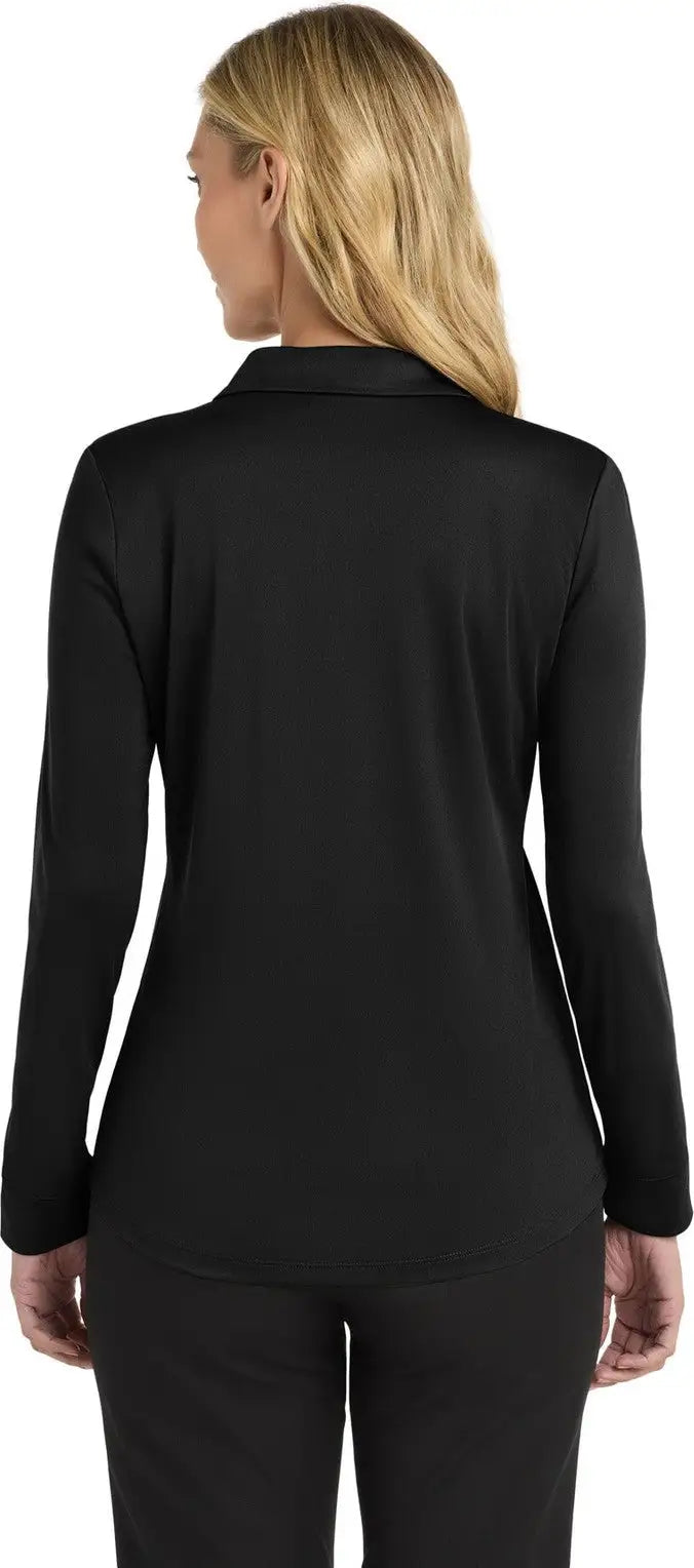 Port Authority L540ls Women’s Silk Touch Performance Long Sleeve Polo - Black