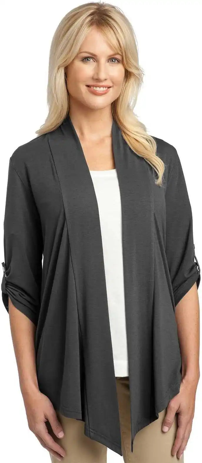 Port Authority L543 Ladies Concept Shrug Gray Smoke