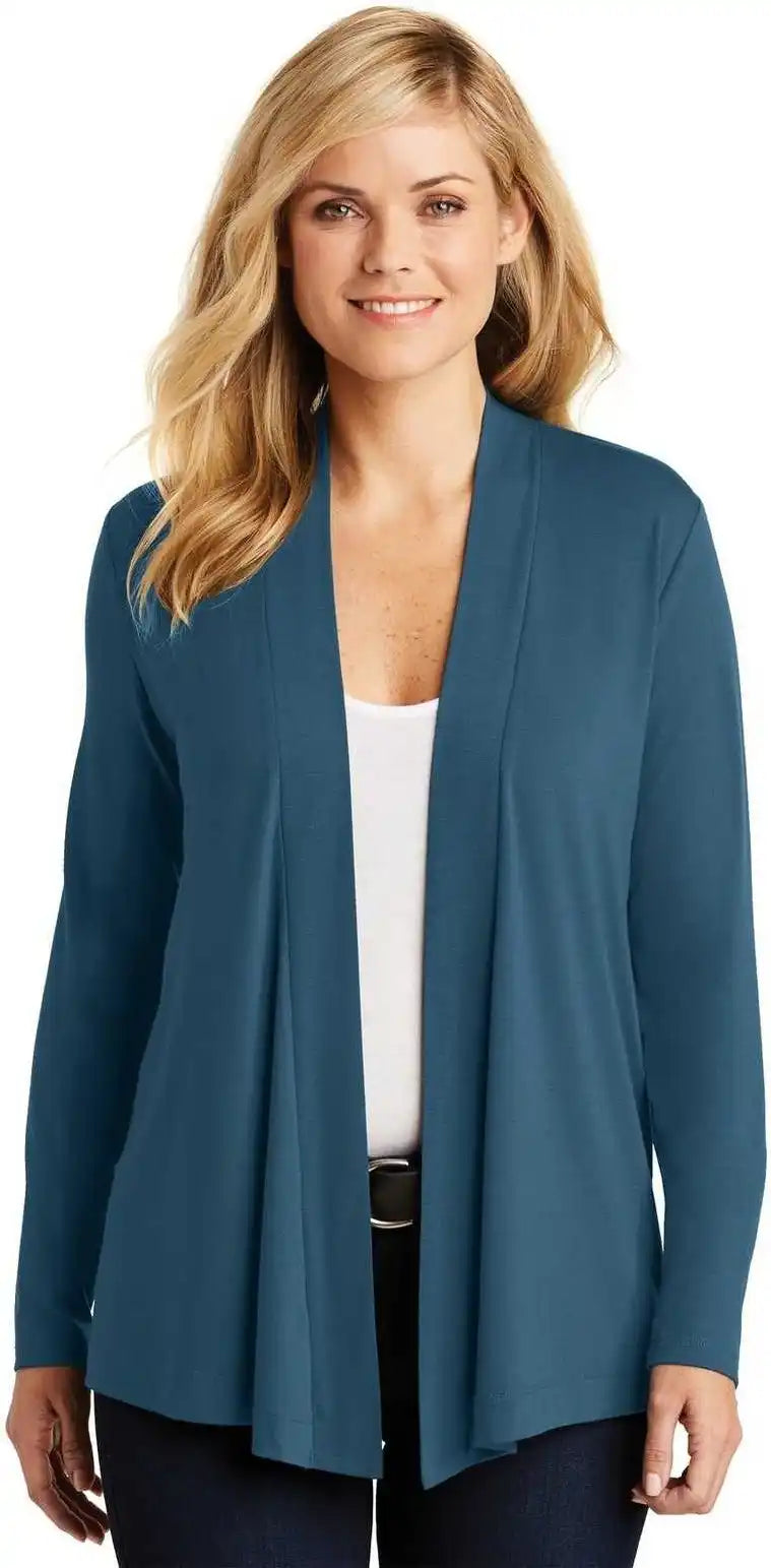 Port Authority L5430 Ladies Concept Open Cardigan Dusty Blue