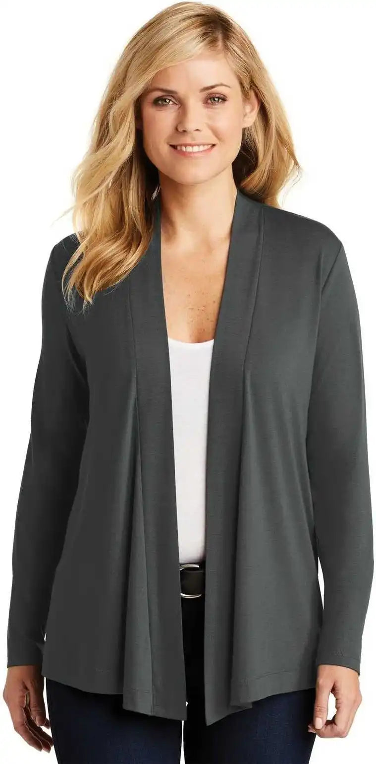 Port Authority L5430 Ladies Concept Open Cardigan Gray Smoke