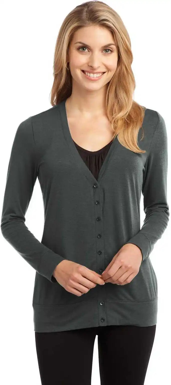 Port Authority L545 Ladies Concept Cardigan Gray Smoke