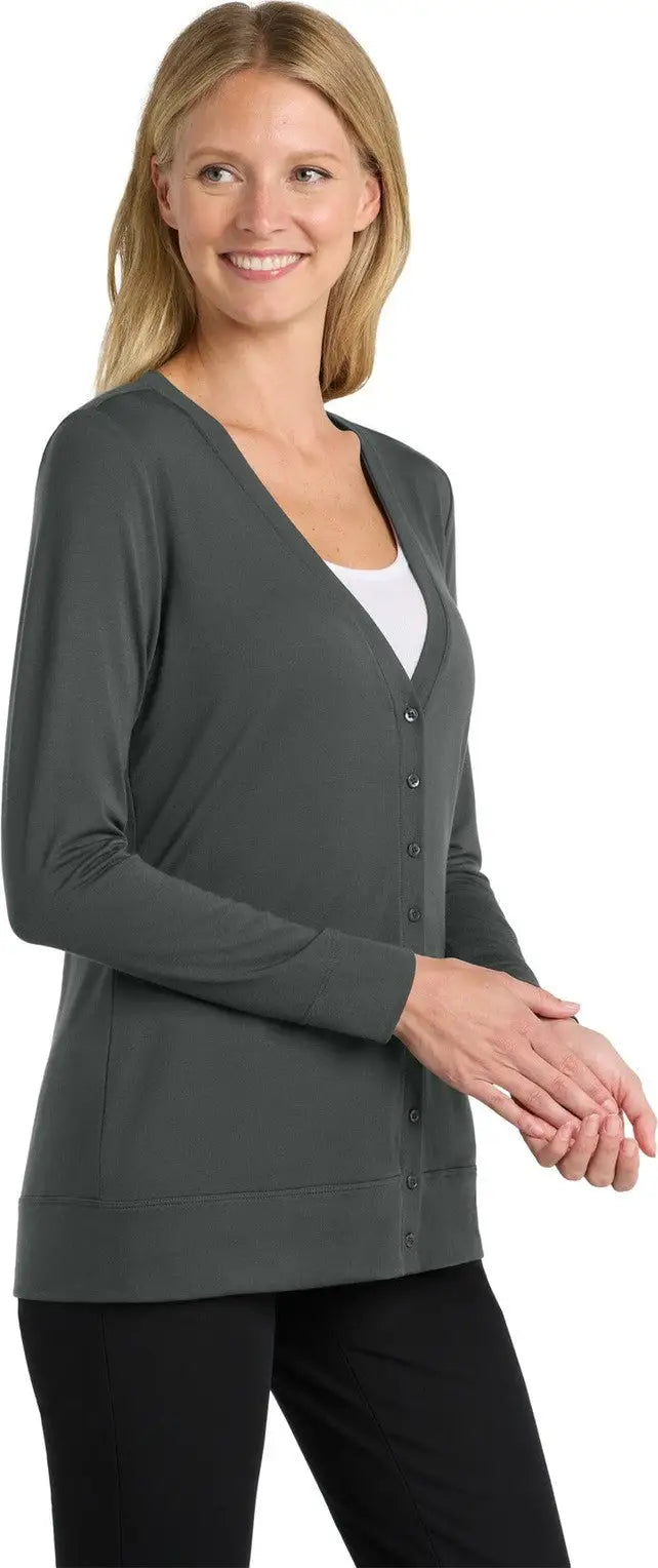 Port Authority L545 Women’s Concept Cardigan - Gray Smoke