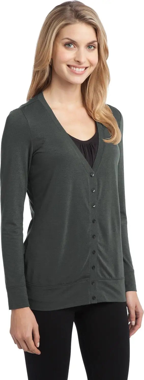 Port Authority L545 Women’s Concept Cardigan - Gray Smoke