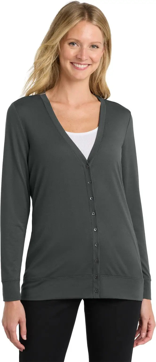 Port Authority L545 Women’s Concept Cardigan - Gray Smoke - Ladies Xs