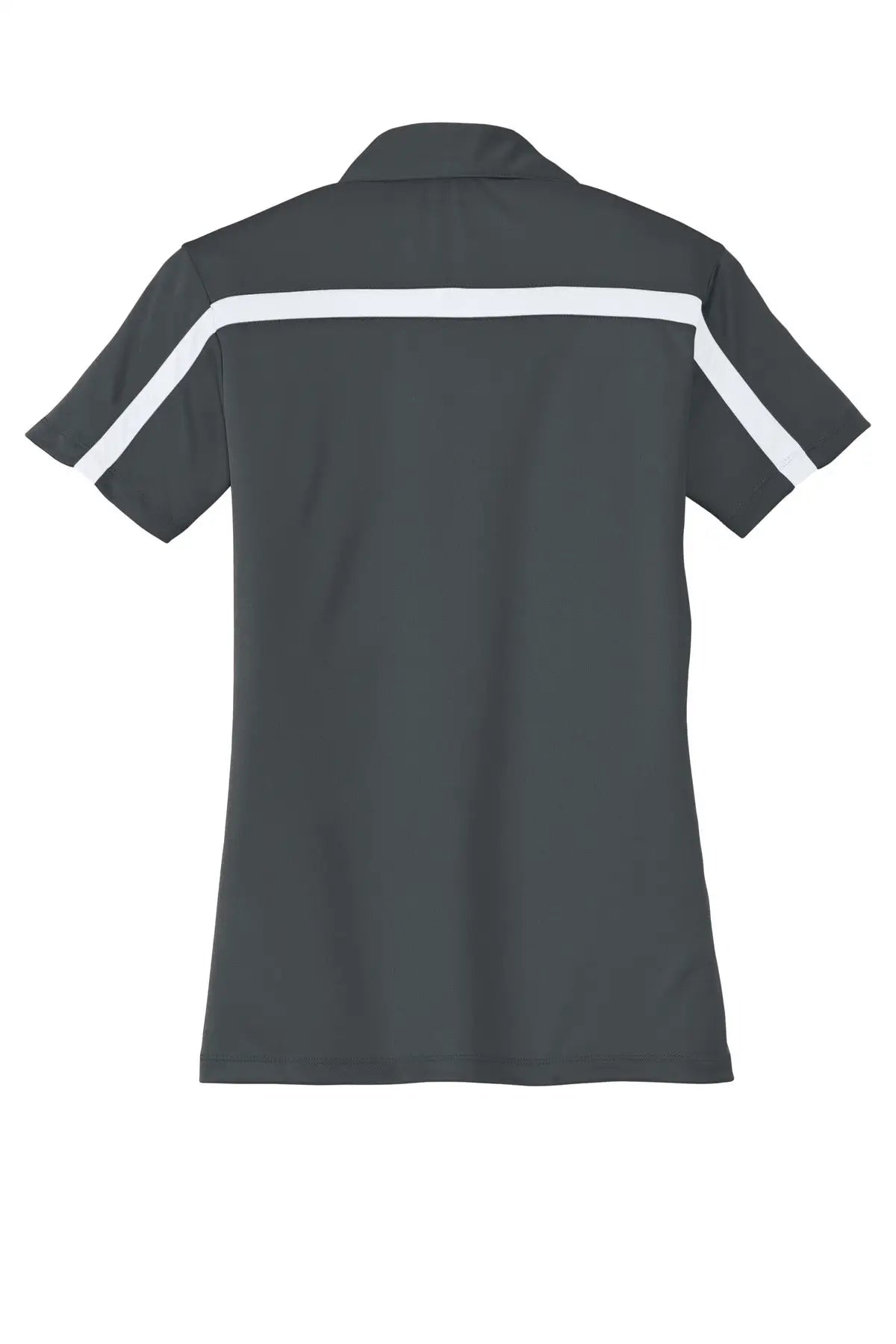 Port Authority L547 Women’s Silk Touch Performance Colorblock Stripe Polo - Steel Gray White - Gray/ / Ladies Xs