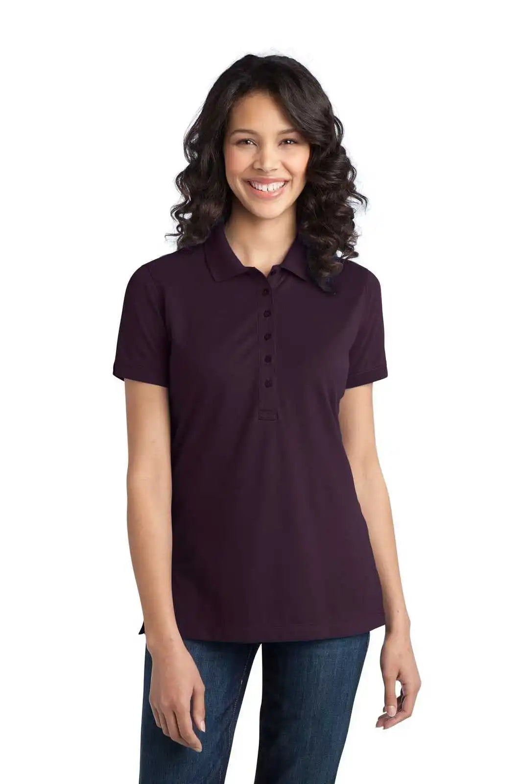 Port Authority L555 Ladies Stretch Pique Polo - Aubergine Purple