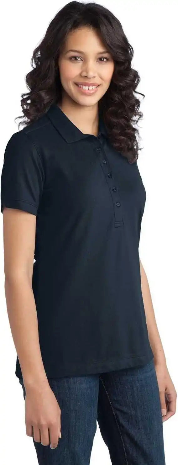 Port Authority L555 Ladies Stretch Pique Polo Dress Blue Navy