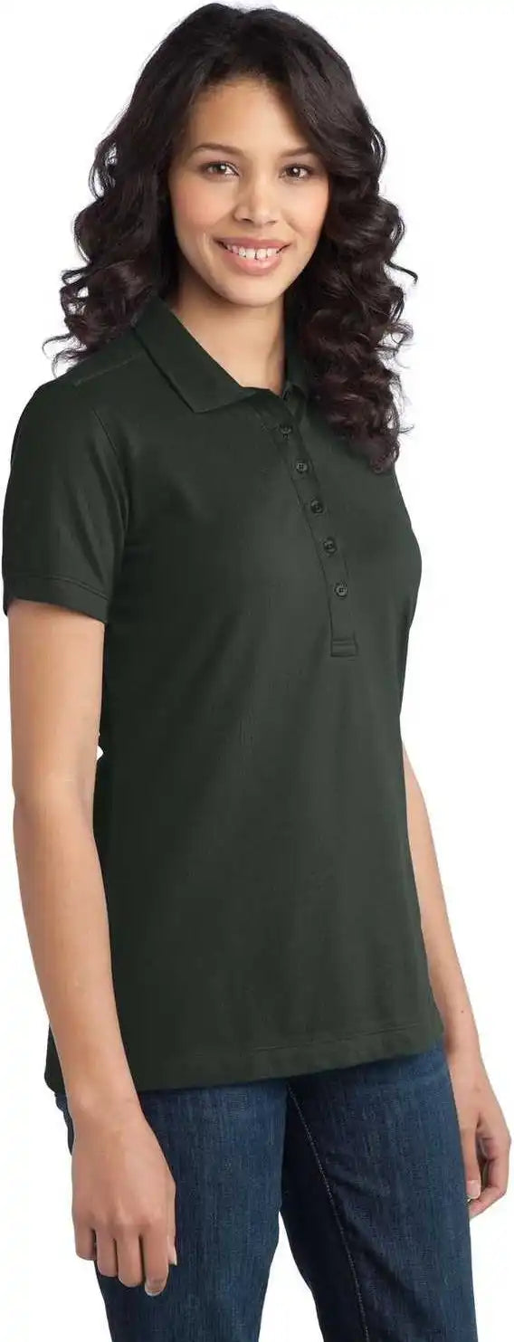 Port Authority L555 Ladies Stretch Pique Polo Gray Smoke