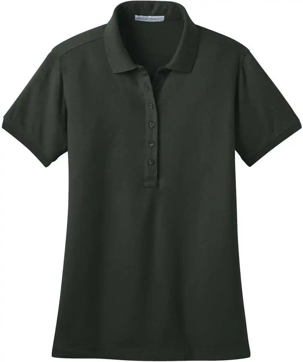 Port Authority L555 Ladies Stretch Pique Polo Gray Smoke