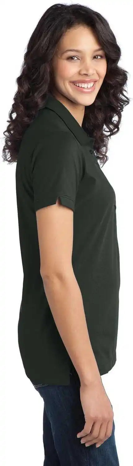 Port Authority L555 Ladies Stretch Pique Polo Gray Smoke