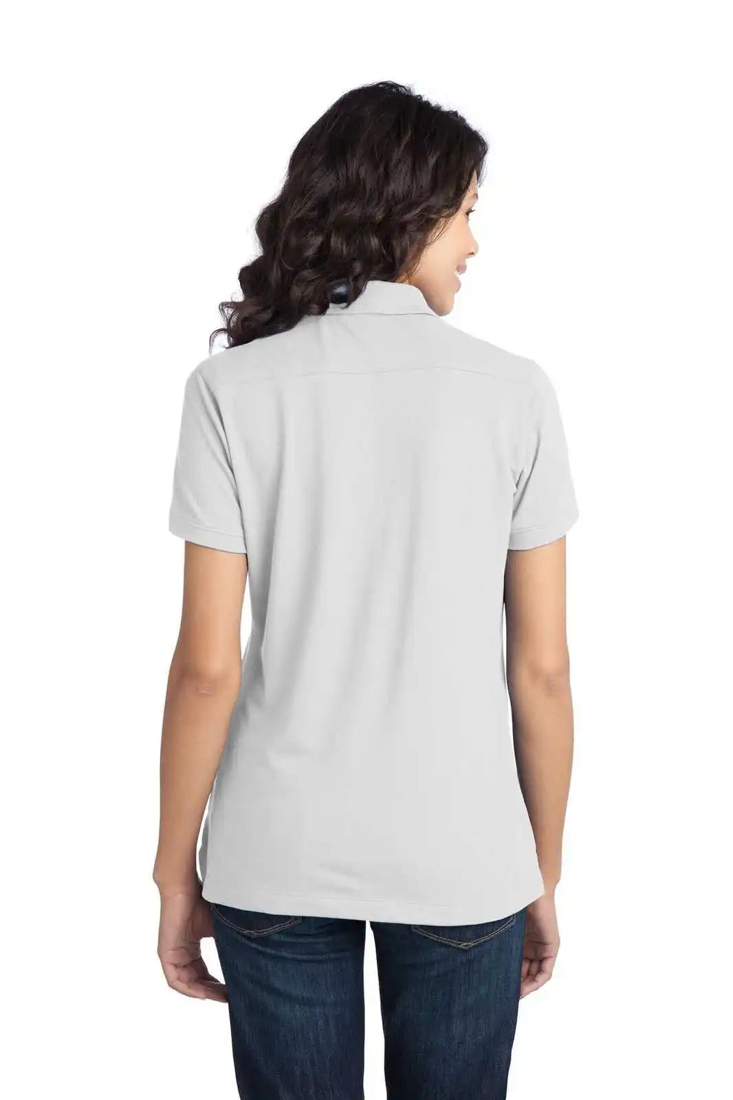 Port Authority L555 Ladies Stretch Pique Polo - White