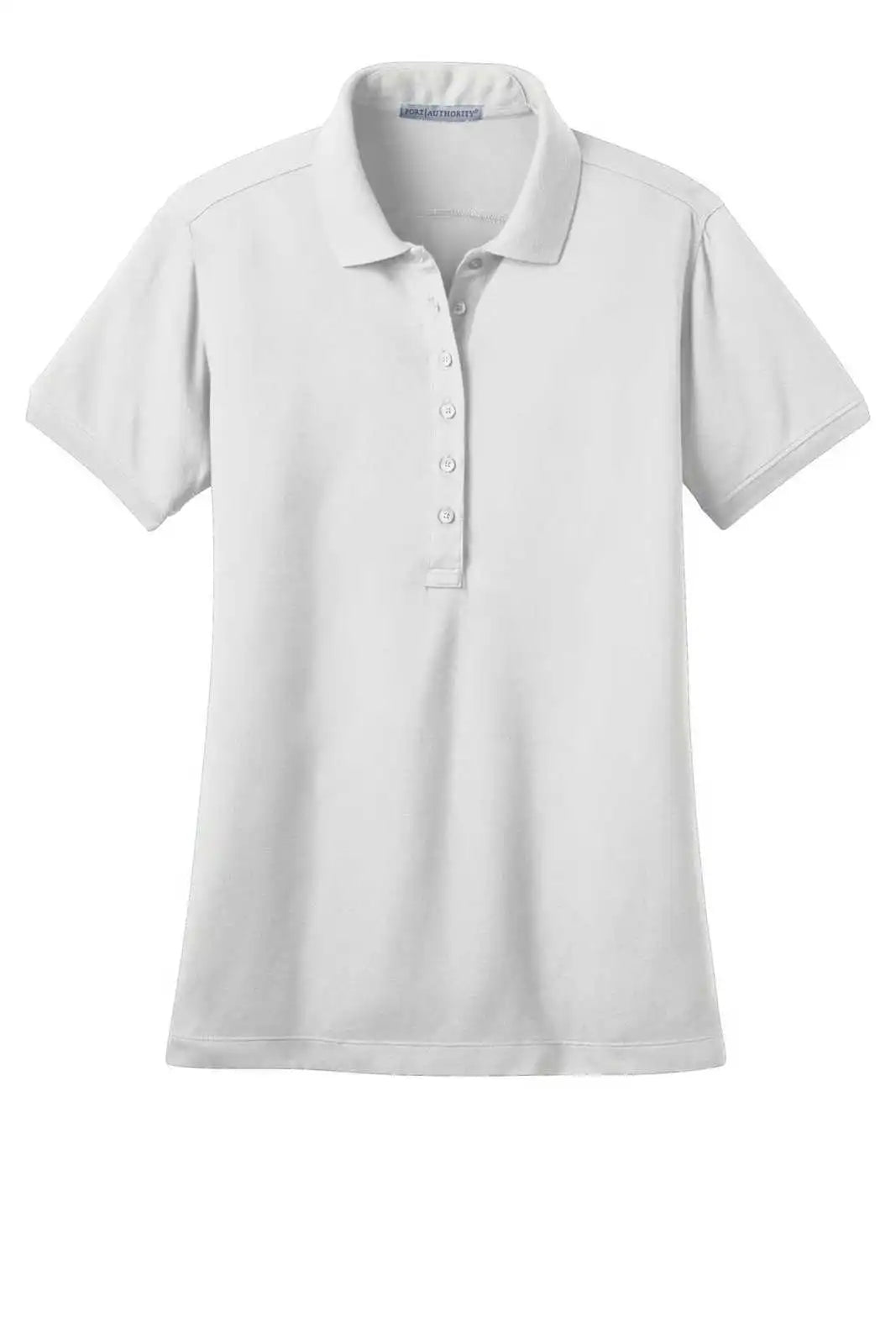 Port Authority L555 Ladies Stretch Pique Polo - White