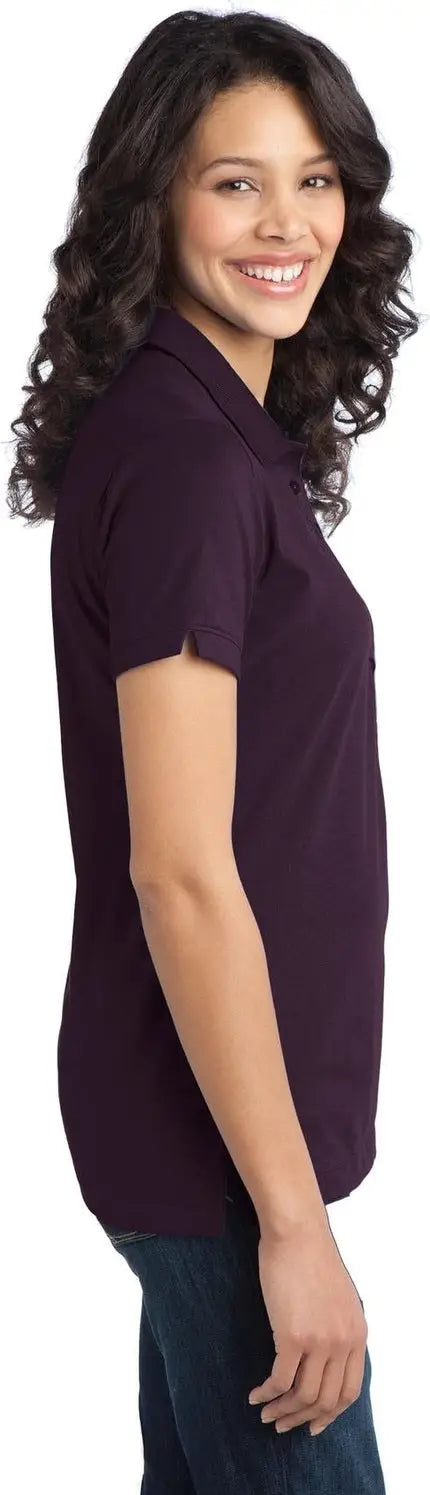Port Authority L555 Women’s Stretch Pique Polo - Aubergine Purple
